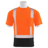 Erb Safety T-Shirt, Brdseye Msh, Shrt Slv, Class2, 9006SBSEG, Hi-Viz Orng/Blk, MD 62288